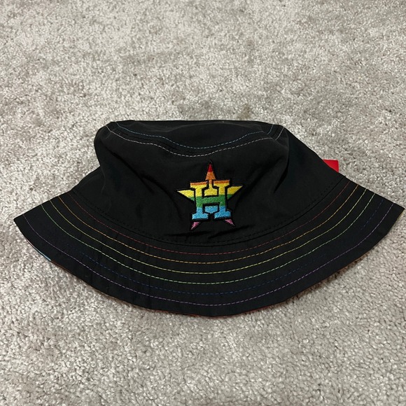 Coca Cola Houston Astros Rainbow Pride Bucket Hat OSFM Texas NWT LGBTQ baseball - Picture 7 of 8